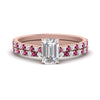 Load image into Gallery viewer, french-pave-emerald-cut-petite-pink-sapphire-wedding-ring-set-in-FD9918EMGSADRPIANGLE3-NL-RG-B1