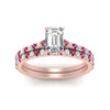 Load image into Gallery viewer, french-pave-emerald-cut-petite-pink-sapphire-wedding-ring-set-in-FD9918EMGSADRPIANGLE3-NL-RG-B1