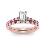 Load image into Gallery viewer, french-pave-emerald-cut-petite-pink-sapphire-wedding-ring-set-in-FD9918EMGSADRPIANGLE3-NL-RG-B1

