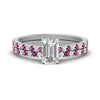 Load image into Gallery viewer, french-pave-emerald-cut-petite-pink-sapphire-wedding-ring-set-in-FD9918EMGSADRPIANGLE3-NL-WG-B1