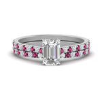 Load image into Gallery viewer, french-pave-emerald-cut-petite-pink-sapphire-wedding-ring-set-in-FD9918EMGSADRPIANGLE3-NL-WG-B1
