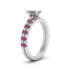 Load image into Gallery viewer, french-pave-emerald-cut-petite-pink-sapphire-wedding-ring-set-in-FD9918EMGSADRPIANGLE3-NL-WG-B1