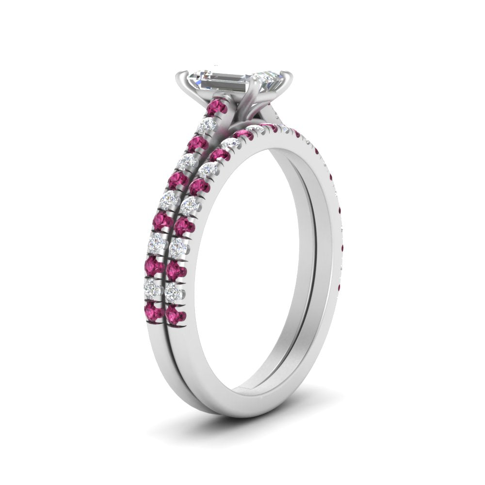 french-pave-emerald-cut-petite-pink-sapphire-wedding-ring-set-in-FD9918EMGSADRPIANGLE3-NL-WG-B1