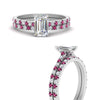 Load image into Gallery viewer, french-pave-emerald-cut-petite-pink-sapphire-wedding-ring-set-in-FD9918EMGSADRPIANGLE3-NL-WG-B1