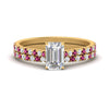 Load image into Gallery viewer, french-pave-emerald-cut-petite-pink-sapphire-wedding-ring-set-in-FD9918EMGSADRPIANGLE3-NL-YG-B1