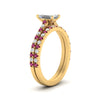 Load image into Gallery viewer, french-pave-emerald-cut-petite-pink-sapphire-wedding-ring-set-in-FD9918EMGSADRPIANGLE3-NL-YG-B1