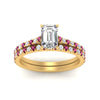 Load image into Gallery viewer, french-pave-emerald-cut-petite-pink-sapphire-wedding-ring-set-in-FD9918EMGSADRPIANGLE3-NL-YG-B1
