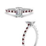 Load image into Gallery viewer, french-pave-emerald-cut-petite-ruby-engagement-ring-in-FD9918EMRGRUDRANGLE3-NL-WG