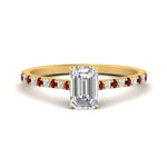 Load image into Gallery viewer, french-pave-emerald-cut-petite-ruby-engagement-ring-in-FD9918EMRGRUDRANGLE3-NL-YG
