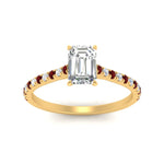 Load image into Gallery viewer, french-pave-emerald-cut-petite-ruby-engagement-ring-in-FD9918EMRGRUDRANGLE3-NL-YG