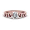 Load image into Gallery viewer, french-pave-emerald-cut-petite-ruby-wedding-ring-set-in-FD9918EMGRUDRANGLE3-NL-RG-B1