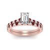 Load image into Gallery viewer, french-pave-emerald-cut-petite-ruby-wedding-ring-set-in-FD9918EMGRUDRANGLE3-NL-RG-B1