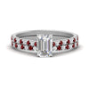 Load image into Gallery viewer, french-pave-emerald-cut-petite-ruby-wedding-ring-set-in-FD9918EMGRUDRANGLE3-NL-WG-B1