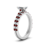 Load image into Gallery viewer, french-pave-emerald-cut-petite-ruby-wedding-ring-set-in-FD9918EMGRUDRANGLE3-NL-WG-B1
