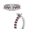 Load image into Gallery viewer, french-pave-emerald-cut-petite-ruby-wedding-ring-set-in-FD9918EMGRUDRANGLE3-NL-WG-B1