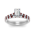 Load image into Gallery viewer, french-pave-emerald-cut-petite-ruby-wedding-ring-set-in-FD9918EMGRUDRANGLE3-NL-WG-B1
