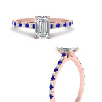 Load image into Gallery viewer, french-pave-emerald-cut-petite-sapphire-engagement-ring-in-FD9918EMRGSABLANGLE3-NL-RG