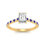Load image into Gallery viewer, french-pave-emerald-cut-petite-sapphire-engagement-ring-in-FD9918EMRGSABLANGLE3-NL-YG