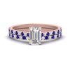 Load image into Gallery viewer, french-pave-emerald-cut-petite-sapphire-wedding-ring-set-in-FD9918EMGSABLANGLE3-NL-RG-B1