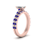 Load image into Gallery viewer, french-pave-emerald-cut-petite-sapphire-wedding-ring-set-in-FD9918EMGSABLANGLE3-NL-RG-B1
