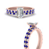 Load image into Gallery viewer, french-pave-emerald-cut-petite-sapphire-wedding-ring-set-in-FD9918EMGSABLANGLE3-NL-RG-B1