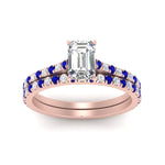 Load image into Gallery viewer, french-pave-emerald-cut-petite-sapphire-wedding-ring-set-in-FD9918EMGSABLANGLE3-NL-RG-B1
