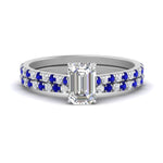 Load image into Gallery viewer, french-pave-emerald-cut-petite-sapphire-wedding-ring-set-in-FD9918EMGSABLANGLE3-NL-WG-B1
