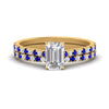 Load image into Gallery viewer, french-pave-emerald-cut-petite-sapphire-wedding-ring-set-in-FD9918EMGSABLANGLE3-NL-YG-B1