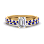 Load image into Gallery viewer, french-pave-emerald-cut-petite-sapphire-wedding-ring-set-in-FD9918EMGSABLANGLE3-NL-YG-B1
