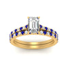 Load image into Gallery viewer, french-pave-emerald-cut-petite-sapphire-wedding-ring-set-in-FD9918EMGSABLANGLE3-NL-YG-B1