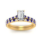 Load image into Gallery viewer, french-pave-emerald-cut-petite-sapphire-wedding-ring-set-in-FD9918EMGSABLANGLE3-NL-YG-B1
