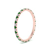 Load image into Gallery viewer, french-pave-full-eternity-diamond-band-with-emerald-in-rose-gold-FD9168BGEMGRANGLE2-NL-RG