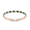 Load image into Gallery viewer, french-pave-full-eternity-diamond-band-with-emerald-in-rose-gold-FD9168BGEMGRANGLE5-NL-RG