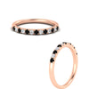 Load image into Gallery viewer, french-pave-half-eternity-0.25-carat-diamond-band-with-black-diamond-in-rose-gold-FD9331ROBGBLACKANGLE3-0.25CT-NL-RG
