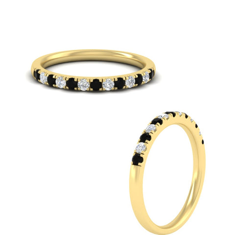 french-pave-half-eternity-0.25-carat-diamond-band-with-black-diamond-in-yellow-gold-FD9331ROBGBLACKANGLE3-0.25CT-NL-YG
