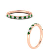 Load image into Gallery viewer, french-pave-half-eternity-0.25-carat-diamond-band-with-emerald-in-rose-gold-FD9331ROBGEMGRANGLE3-0.25CT-NL-RG