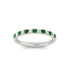 Load image into Gallery viewer, french-pave-half-eternity-0.25-carat-diamond-band-with-emerald-in-white-gold-FD9331ROBGEMGRANGLE5-0.25CT-NL-WG