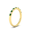 Load image into Gallery viewer, french-pave-half-eternity-0.25-carat-diamond-band-with-emerald-in-yellow-gold-FD9331ROBGEMGRANGLE2-0.25CT-NL-YG