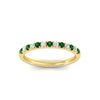 Load image into Gallery viewer, french-pave-half-eternity-0.25-carat-diamond-band-with-emerald-in-yellow-gold-FD9331ROBGEMGRANGLE5-0.25CT-NL-YG