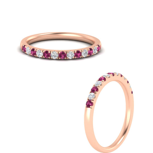 french-pave-half-eternity-0.25-carat-diamond-band-with-pink-sapphire-in-rose-gold-FD9331ROBGSADRPIANGLE3-0.25CT-NL-RG