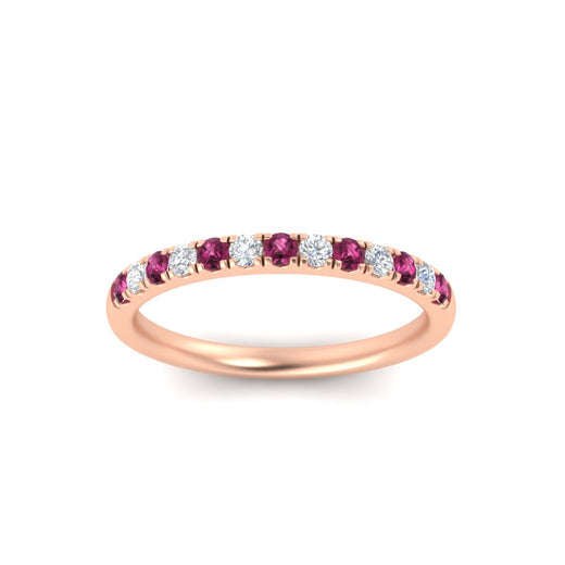 french-pave-half-eternity-0.25-carat-diamond-band-with-pink-sapphire-in-rose-gold-FD9331ROBGSADRPIANGLE5-0.25CT-NL-RG
