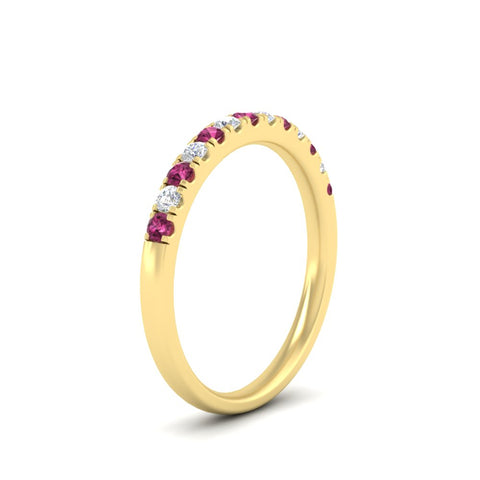 french-pave-half-eternity-0.25-carat-diamond-band-with-pink-sapphire-in-yellow-gold-FD9331ROBGSADRPIANGLE2-0.25CT-NL-YG