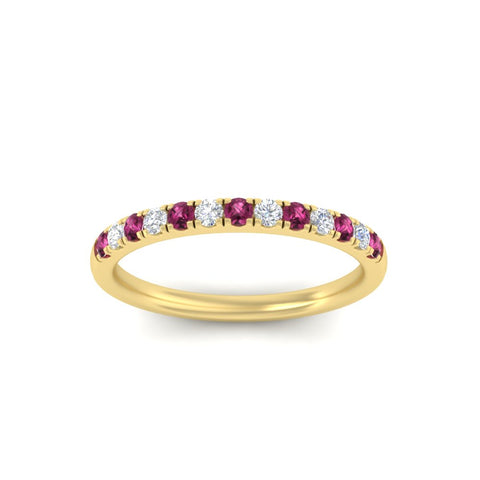 french-pave-half-eternity-0.25-carat-diamond-band-with-pink-sapphire-in-yellow-gold-FD9331ROBGSADRPIANGLE5-0.25CT-NL-YG