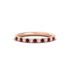 Load image into Gallery viewer, french-pave-half-eternity-0.25-carat-diamond-band-with-ruby-in-rose-gold-FD9331ROBGRUDR-0.25CT-NL-RG