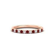 french-pave-half-eternity-0.25-carat-diamond-band-with-ruby-in-rose-gold-FD9331ROBGRUDR-0.25CT-NL-RG