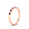 Load image into Gallery viewer, french-pave-half-eternity-0.25-carat-diamond-band-with-ruby-in-rose-gold-FD9331ROBGRUDRANGLE2-0.25CT-NL-RG