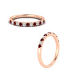 Load image into Gallery viewer, french-pave-half-eternity-0.25-carat-diamond-band-with-ruby-in-rose-gold-FD9331ROBGRUDRANGLE3-0.25CT-NL-RG