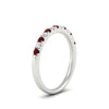 Load image into Gallery viewer, french-pave-half-eternity-0.25-carat-diamond-band-with-ruby-in-white-gold-FD9331ROBGRUDRANGLE2-0.25CT-NL-WG