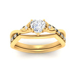 Load image into Gallery viewer, french-pave-heart-contour-black-diamond-wedding-band-in-yellow-gold-FD9986B1HTGBLACK-NL-YG
