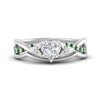 Load image into Gallery viewer, french-pave-heart-contour-emerald-wedding-band-in-white-gold-FD9986B1HTGEMGR-NL-WG